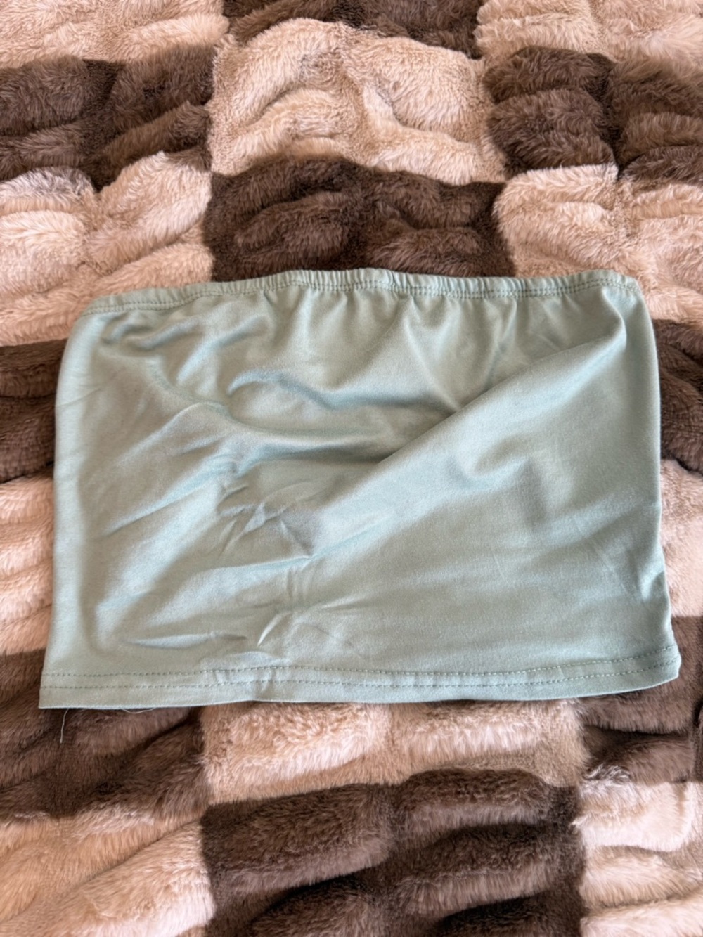 SHEIN Sage Green Strapless Crop Tube Top